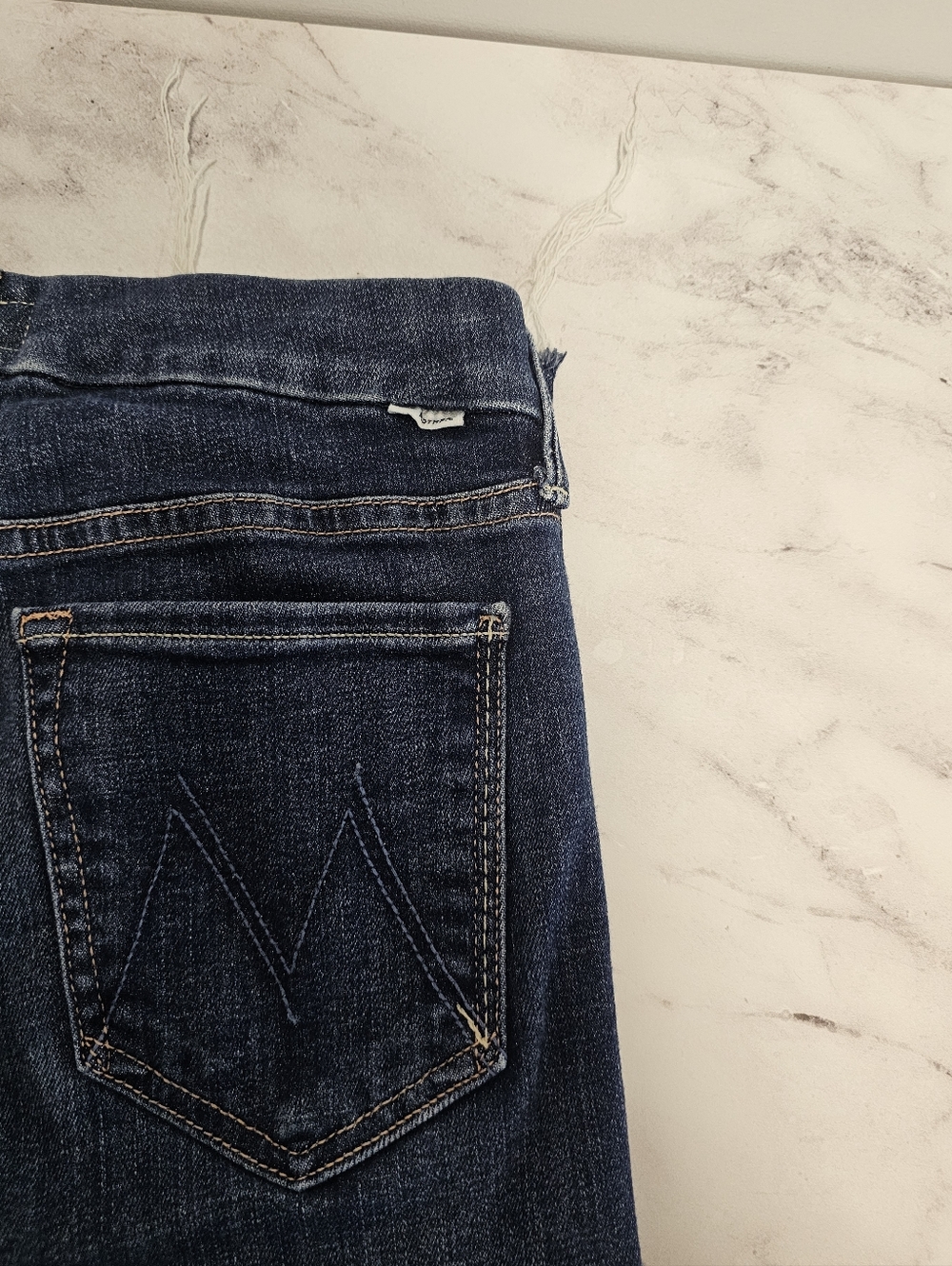 MOTHER Looker Ankle Fray Mid Rise Skinny Girl Crush Blue Jeans 26 Preowned - Picture 7 of 11